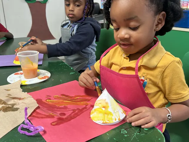 Child painting during an art activity